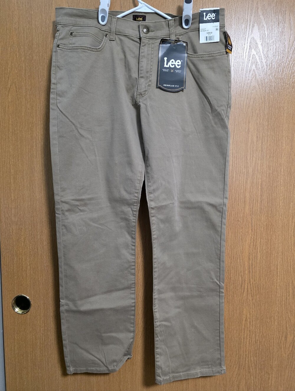 Mens 34x30 Less Straight Leg Pants - Taupe